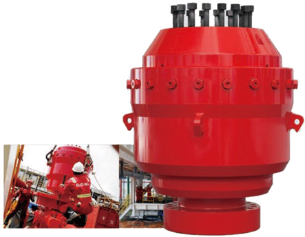 Annular blowout preventer with spherical rubber core